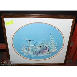 FOX IN WINTER PAPER TOLE PICTURE 24 X 21