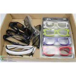 FLAT OF 3D GLASSES - 3 RECHARGEABLE.