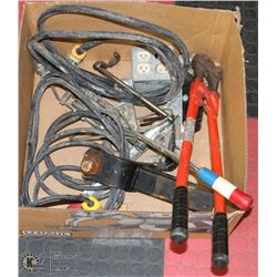 FLAT WITH 2 TURFERS, TRAILER HITCH, BOLT CUTTER,