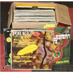 BOX OF OVER 50 VINTAGE COUNTRY RECORDS