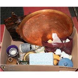 BOX OF ASSORTED ESTATE ITEMS, INCLUDES GERMAN BEER