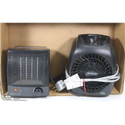 BOX WITH 2 PERSONAL HEATERS - HONEYWELL & SUNBEAM