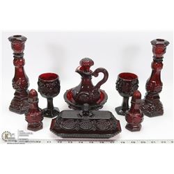 LOT OF AVON RUBY RED GLASSWARE SET