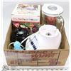 Image 1 : BOX OF ASSORTED ITEMS INCL MIXER, PERFECT CHOPPER,