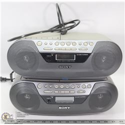 BOX OF 2 SONY CD RADIO CASSETTE PLAYERS