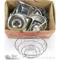 BOX OF ASSORTED SILVER PLATED ITEMS