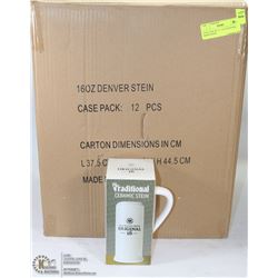 NEW CASE OF 12 - 16 OZ DENVER BEER STEINS