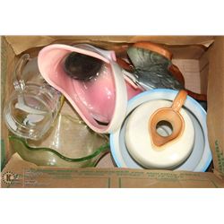 BOX WITH ANTIQUE CHAMBER POT, 1882-1982