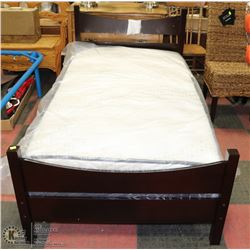 NEW SINGLE SIZE WOOD BED FRAME - MATTRESS IS NOT