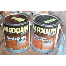 TWO 3.6L CANS OF MAXIMUM DECK STAIN