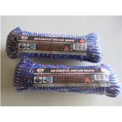 2 rolls 100ft each of Diamond braid Rope / blue