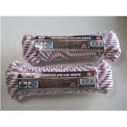2 rolls 100ft each of Diamond braid Rope / white