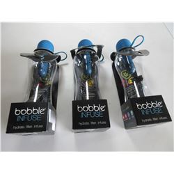 3 New Bobble Infuse Water Bottles / comes with flavors & filter