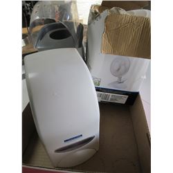 Wall mount Soap Dispensor / New Fan & Air Popcorn maker/ all good cond.