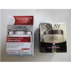 OLAY Total Effects & L' Oreal Revitalift bright reveal peel pads