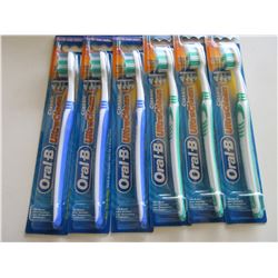 6 New Oral-B Toothbrushes classic soft Factory Sealed/ blue & green
