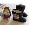 Image 1 : Microfiber Childrens Boots size 4/5 & Despicable Me toy