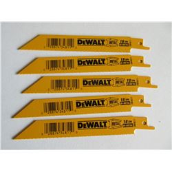 5 DeWalt Recip/Sawzall Blades / 18tpi Bi-Metal