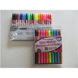 2 Packs of Fabric Markers 20 piece & 10 piece