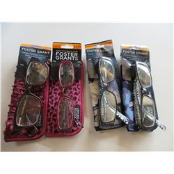 4 Pairs Foster Grant Reading Glasses +1.75