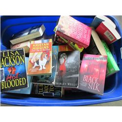 Large bin full of Paperback Books all in Excellent cond. / over 50 books
