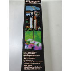 56 inch tall Weather Vane Station / rain gauge / thermometer & more