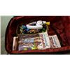 Image 2 : TRACKER SUITCASE WITH SPICE GIRLS AND LOT OF MATCHBOX CARS AND UMBRELLA STAND