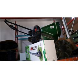 ELECTRIC HEDGE TRIMMER AND CHAINSAW, POLE PRUNER, AND SPREADER