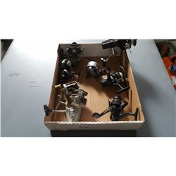 TRAY OF FISHING REELS