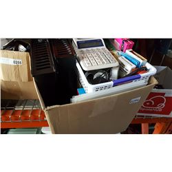 BOX OF OFFICE SUPPLIES