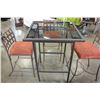 Image 1 : PATIO TABLE AND 3 STOOLS