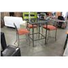 Image 2 : PATIO TABLE AND 3 STOOLS