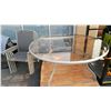 Image 1 : ROUND GLASSTOP PATIO TABLE AND 4 CHAIRS
