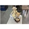 Image 1 : GIRL ON BENCH GARDEN FIGURE AND SMALL FIGURE