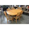 Image 1 : ROUND MAPLE DINING TABLE W/ LEAF AND 6 CHAIRS