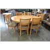 Image 2 : ROUND MAPLE DINING TABLE W/ LEAF AND 6 CHAIRS