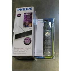 NEW OVERSTOCK PHILIPS 18DB HDTV DIGITAL TV ANTENNA WITH 8 IN 1 REMOTE