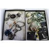 Image 1 : TWO TRAYS OF ESTATE JEWELLRY LOOSE GEMS AND STERLING SHELL JEWELLRY