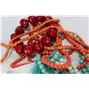 Image 2 : LOT OF TURQUOISE AND CORAL AND BEADDED JEWELLRY