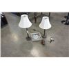 Image 1 : 2 DESIGNER LAMPS W/ SHADES, NOVELTY LAMP, AND CLOCK
