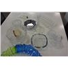 Image 4 : LOT OF CRYSTAL SERVING PIECES AND COLORFUL CENTRE BOWL