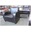 Image 2 : MODERN DARK BROWN LEATHER TUB CHAIR