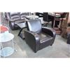 Image 3 : MODERN DARK BROWN LEATHER TUB CHAIR