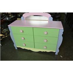 COLORFUL KIDS ROOM DRESSER AND MIRROR
