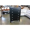 Image 1 : NEW ASHLEY SIGNATURE DESIGN BLACK 5 DRAWER CHEST OF DRAWERS, RETAIL $799