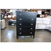 Image 2 : NEW ASHLEY SIGNATURE DESIGN BLACK 5 DRAWER CHEST OF DRAWERS, RETAIL $799