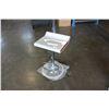 Image 2 : NEW PAIR OF WHITE/RED MODERN CHROME BASE BAR STOOLS, RETAIL $140 EACH