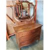 Image 1 : ANTIQUE OAK BOWFRONT 4 DRAWER DRESSER WITH TILTING MIRROR