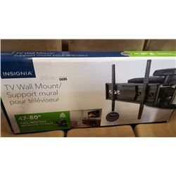 NEW OVERSTOCK INSIGNIA 47-80 INCH FULL MOTION TV WALL MOUNT, COMPLETE, UP TO 110 LBS