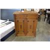 Image 2 : ANTIQUE OAK SEWING MACHINE CABINET ONLY
